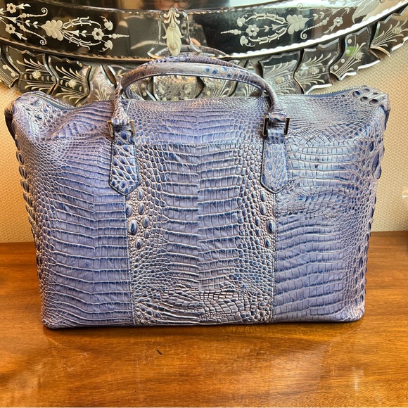 NWOT Brahmin Duxbury Weekender In Washed Indigo - Picture 2 of 13